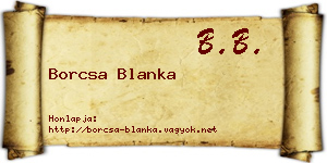 Borcsa Blanka névjegykártya